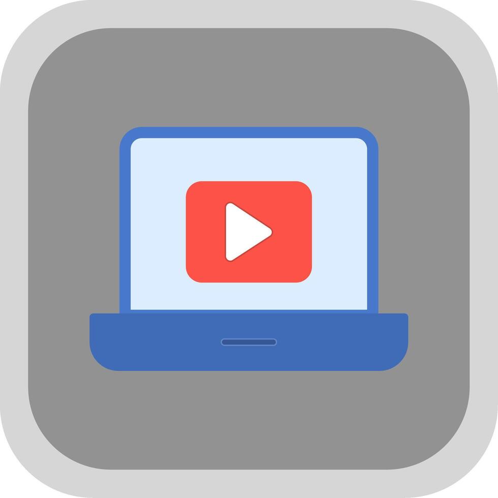 Laptop Flat round corner Icon Design vector