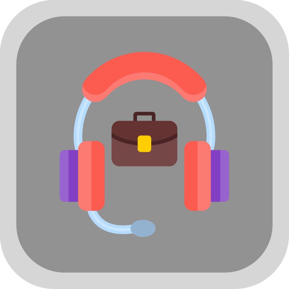 Support Flat round corner Icon Design vector