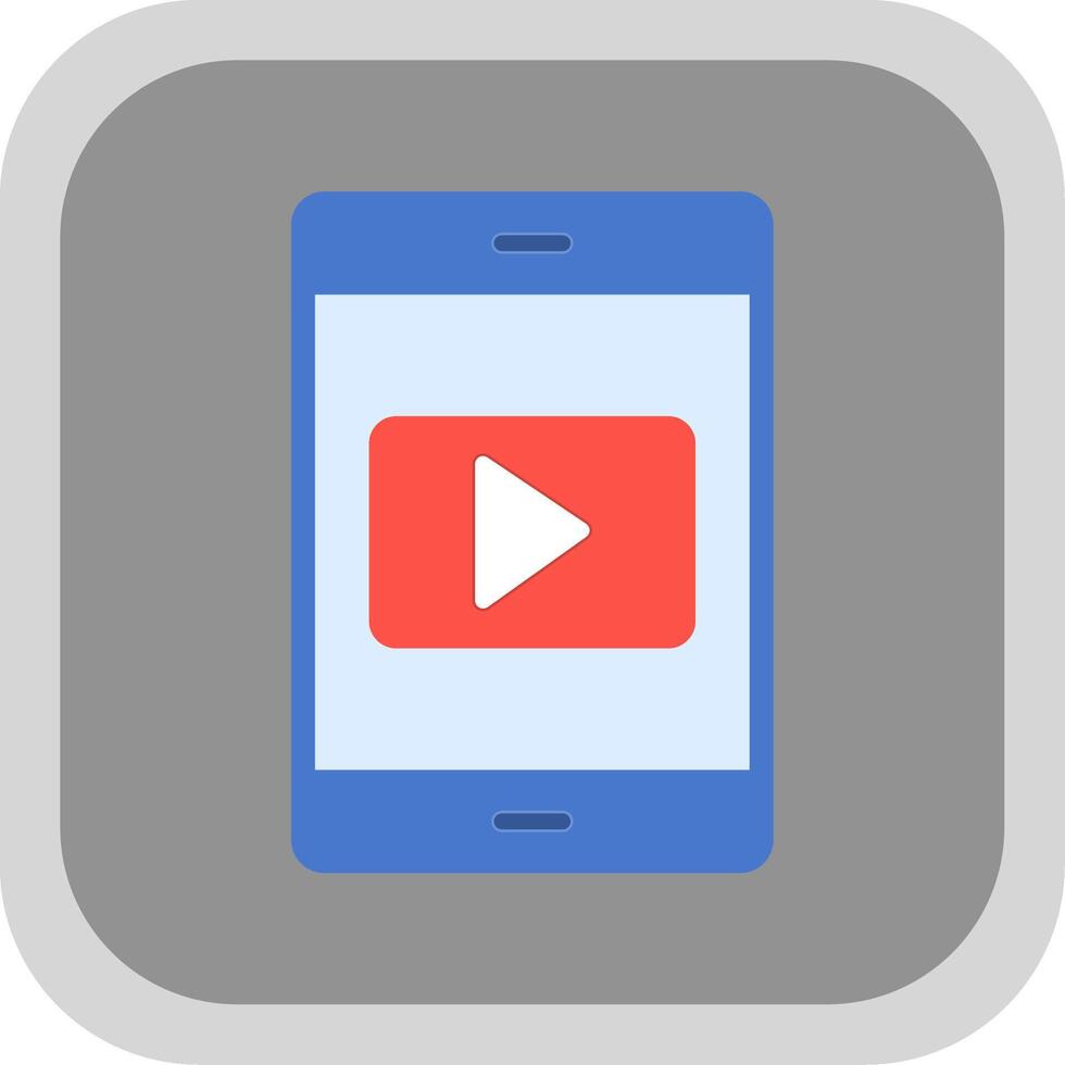 Mobile Flat round corner Icon Design vector