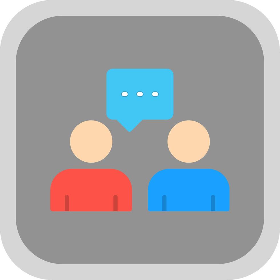 Mentoring Flat round corner Icon Design vector