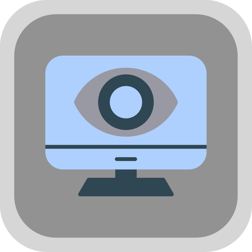 Computer Flat round corner Icon Design vector