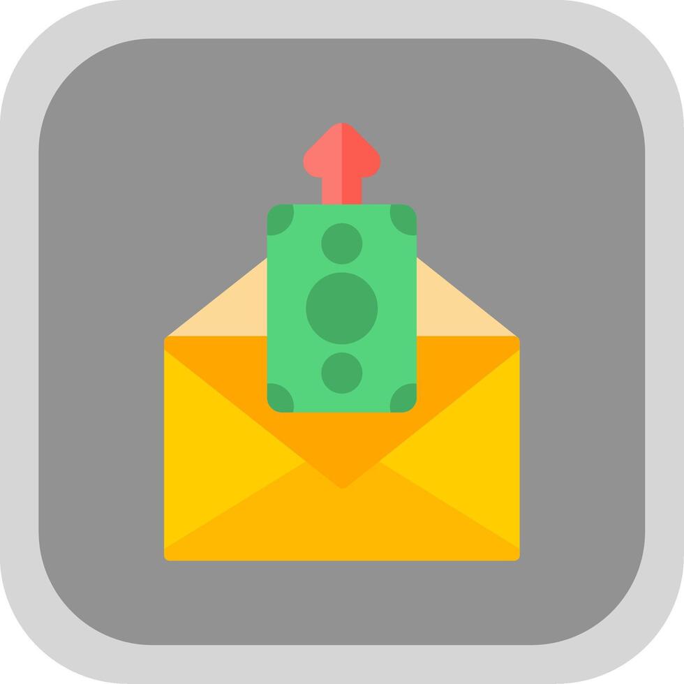 Wages Flat round corner Icon Design vector