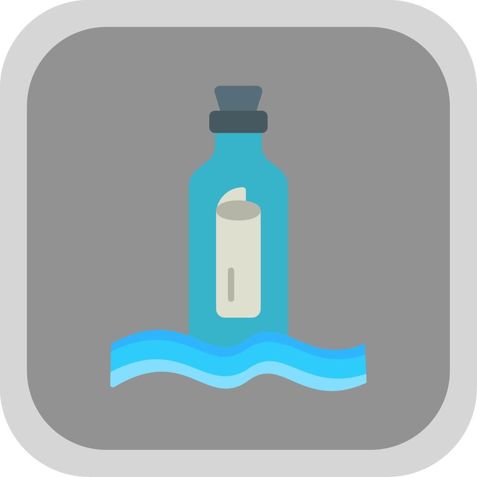 Message In A Bottle Flat round corner Icon Design vector