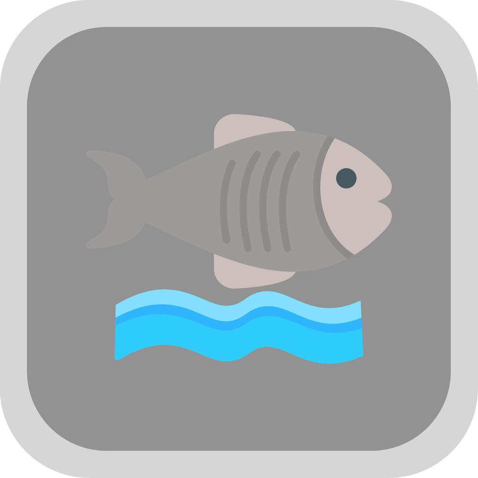 Flounder Flat round corner Icon Design vector