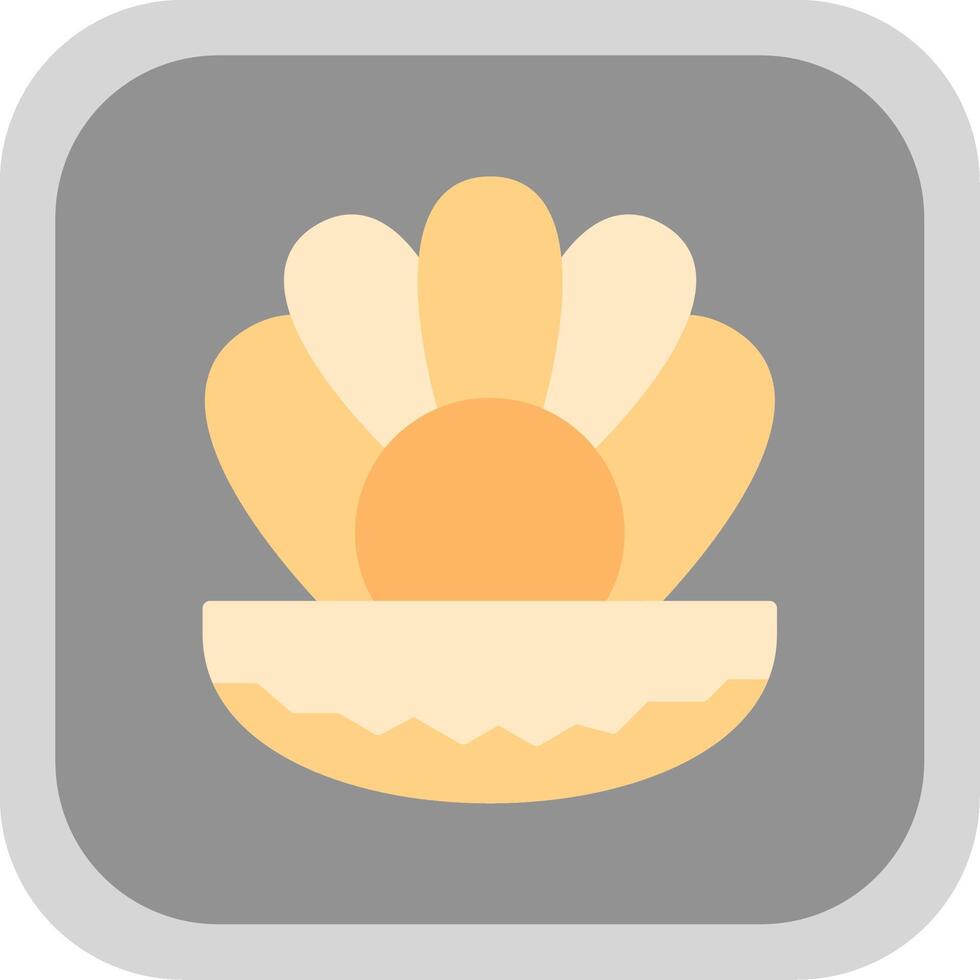 Oyster Flat round corner Icon Design vector