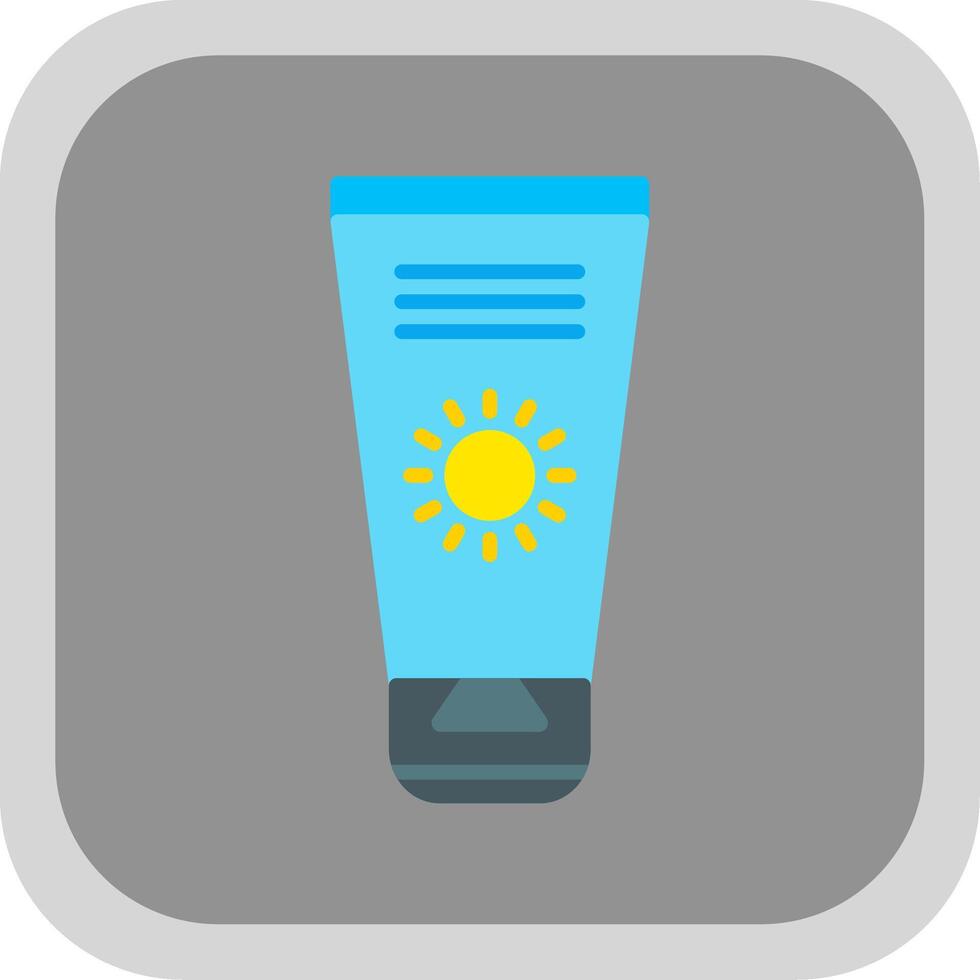 Sun Cream Flat round corner Icon Design vector