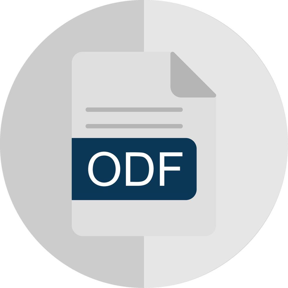 ODF File Format Flat Scale Icon Design vector