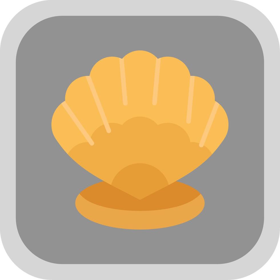 Shell Flat round corner Icon Design vector