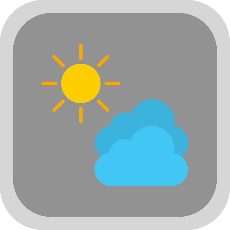 Clouds Flat round corner Icon Design vector