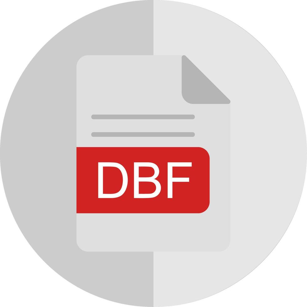 dbf archivo formato plano escala icono diseño vector