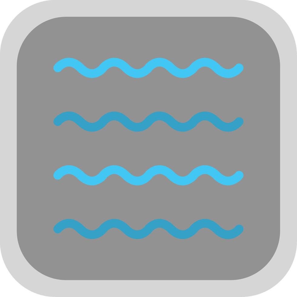Waves Flat round corner Icon Design vector