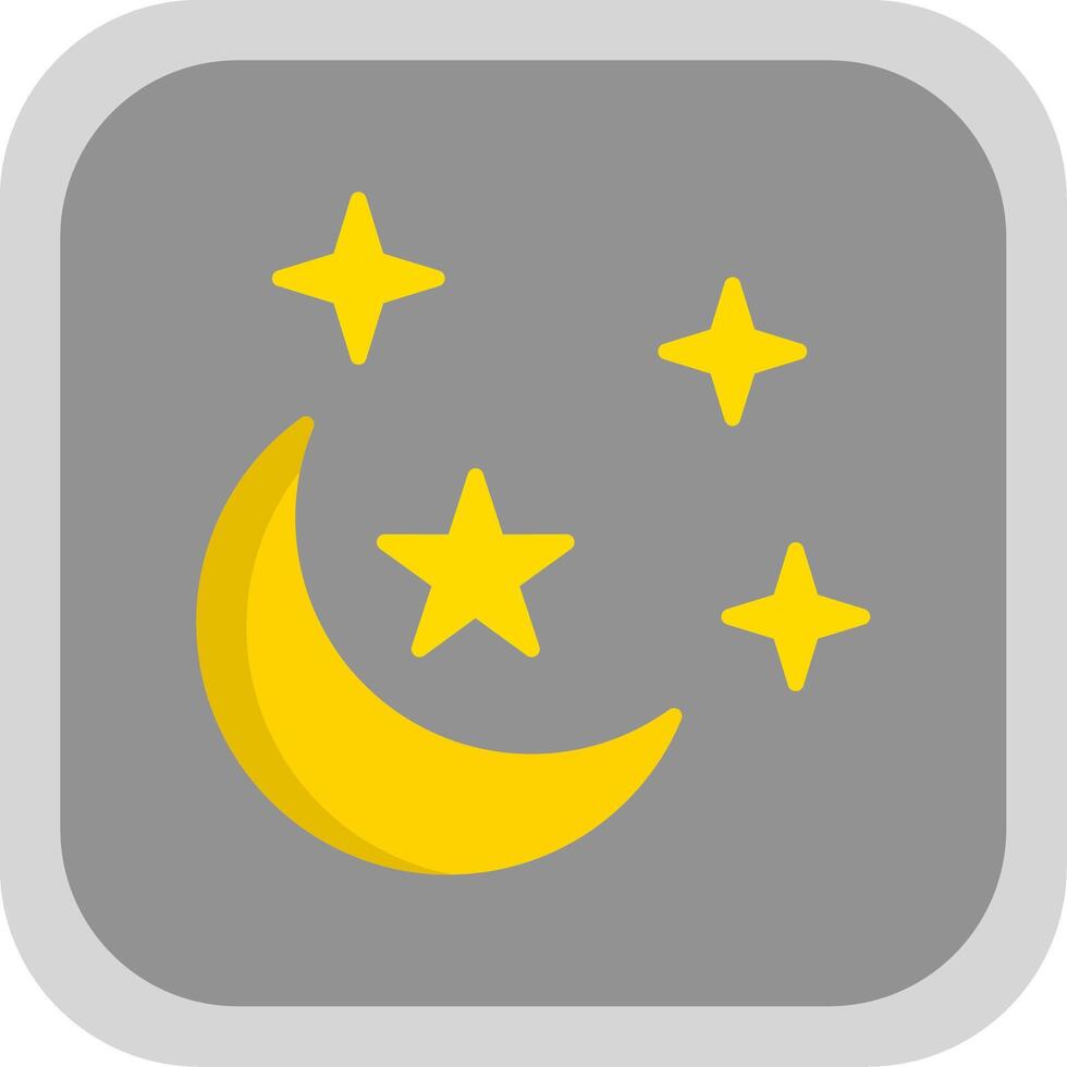 Moon Flat round corner Icon Design vector