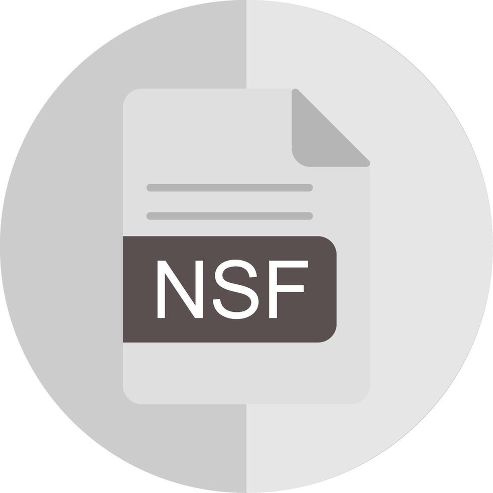NSF File Format Flat Scale Icon Design vector
