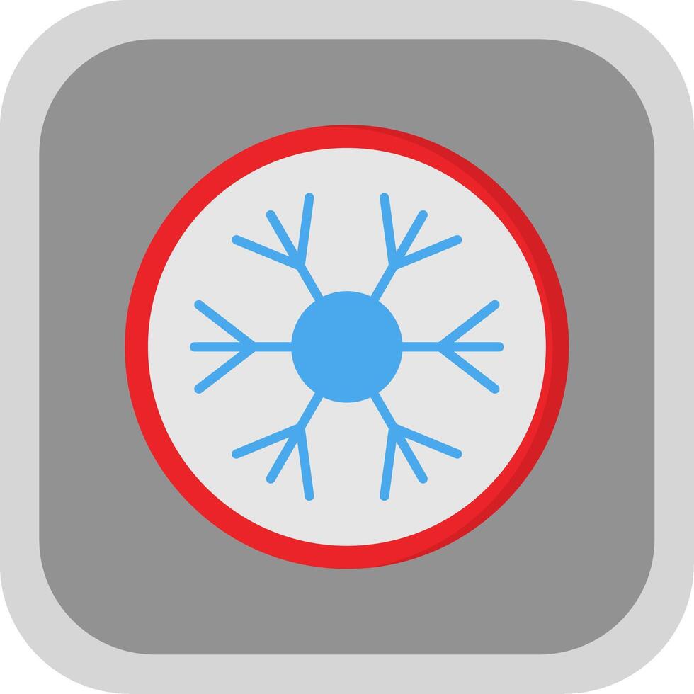 Snowflake Flat round corner Icon Design vector