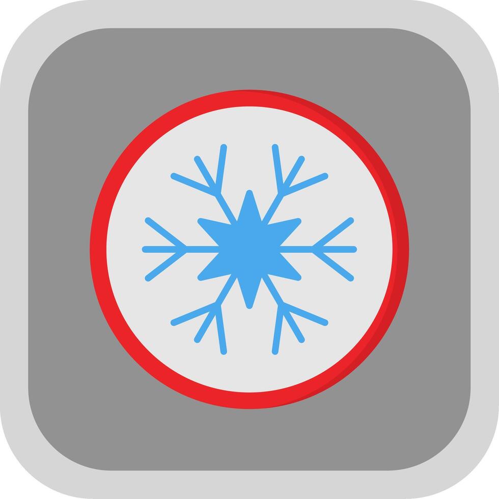 Snowflake Flat round corner Icon Design vector