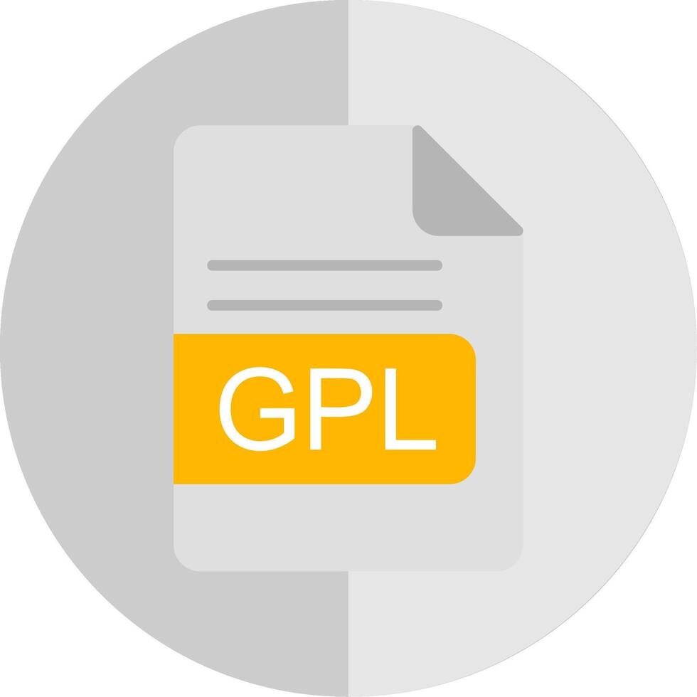 GPL File Format Flat Scale Icon Design vector