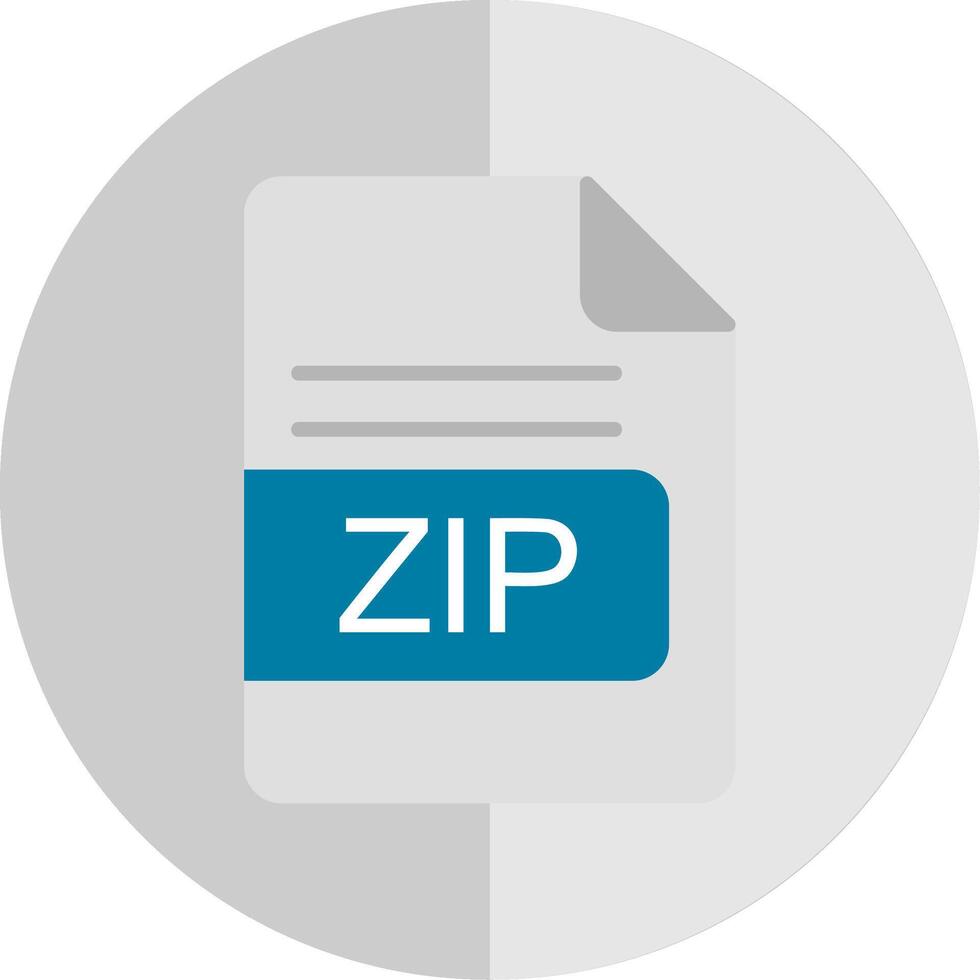 ZIP File Format Flat Scale Icon Design vector