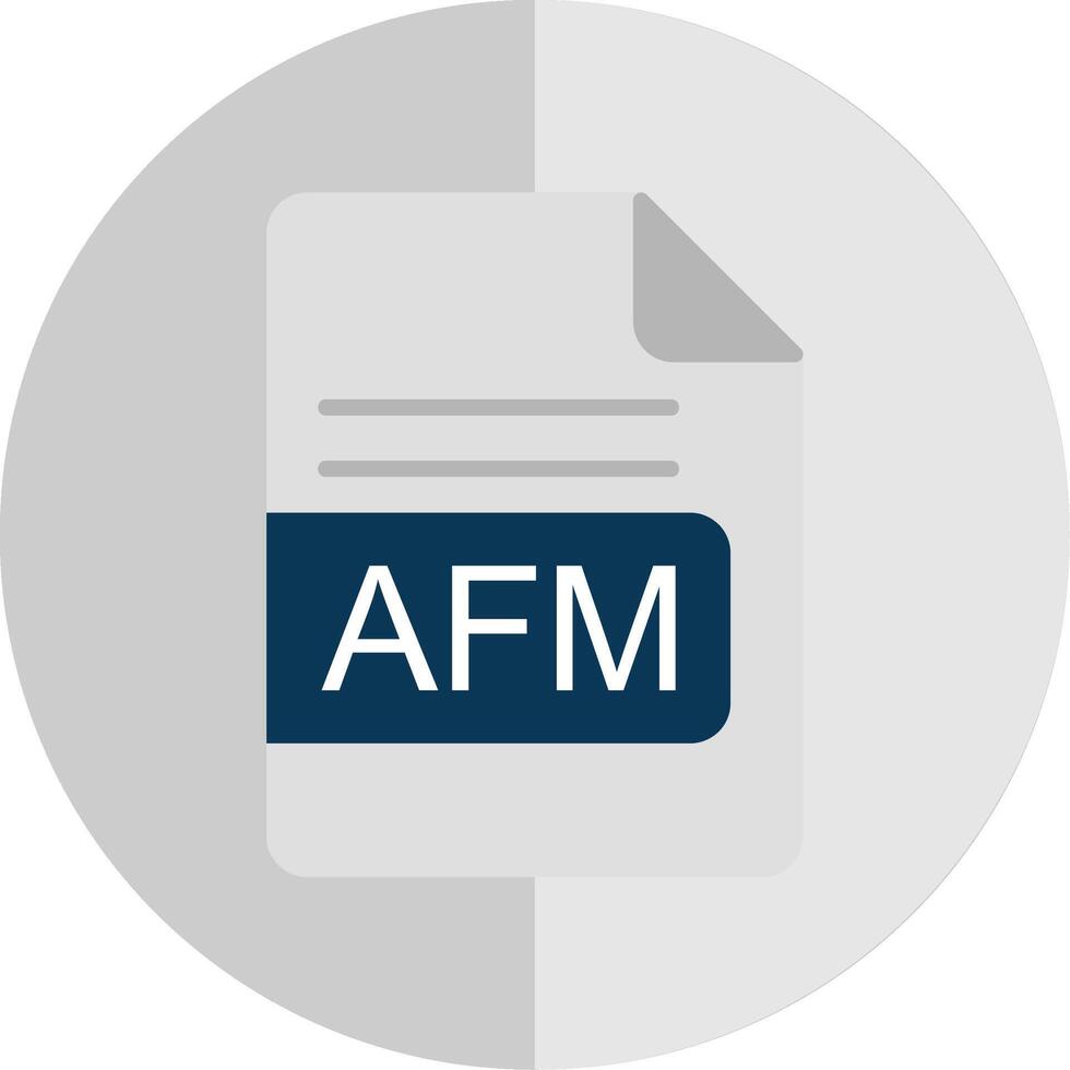 AFM File Format Flat Scale Icon Design vector