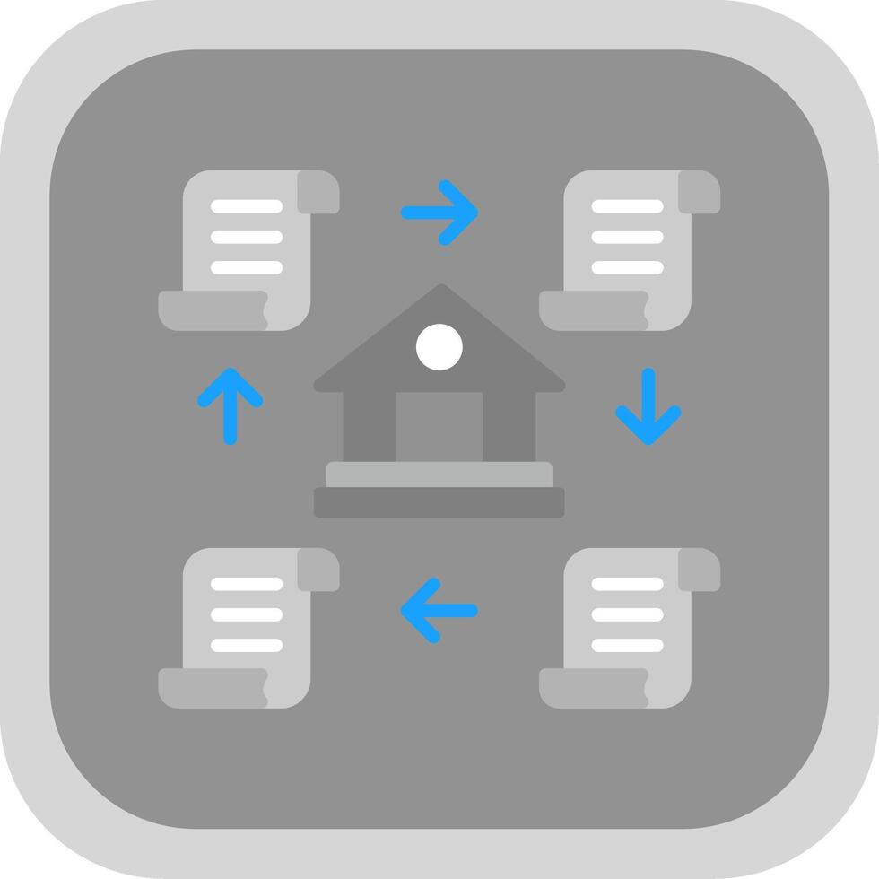 Distributed Ledger Flat round corner Icon Design vector