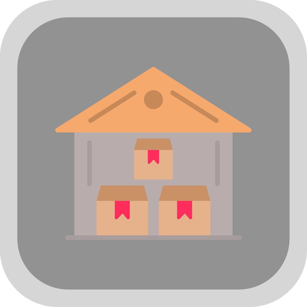 Warehouse Flat round corner Icon Design vector