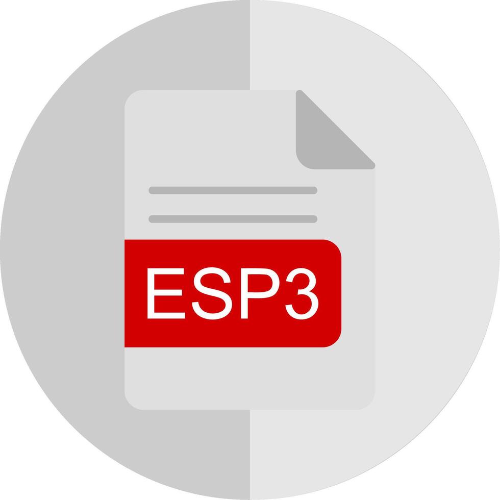 ESP3 File Format Flat Scale Icon Design vector