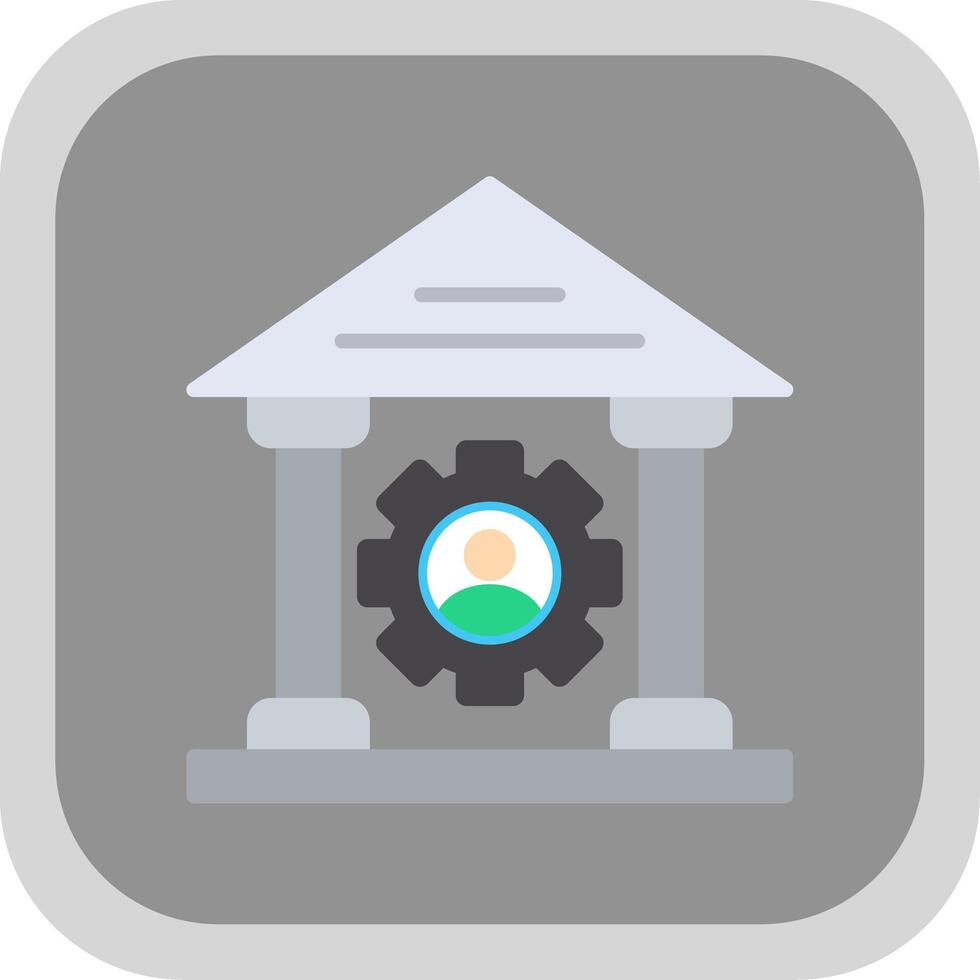 Saw Machine Flat round corner Icon Design vector