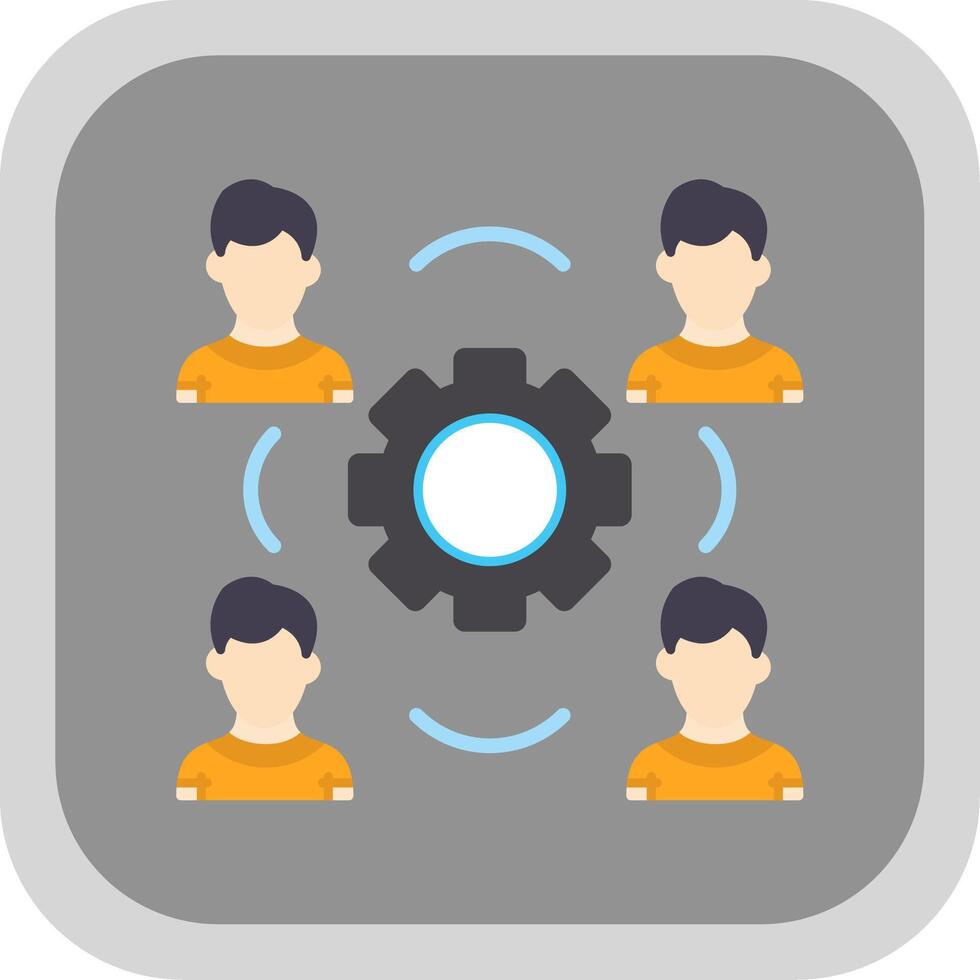 Cogwheel Flat round corner Icon Design vector