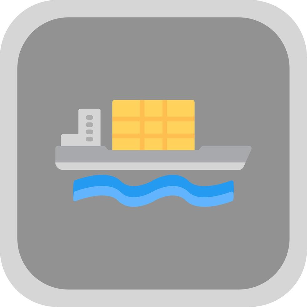 Bulk Carrier Flat round corner Icon Design vector