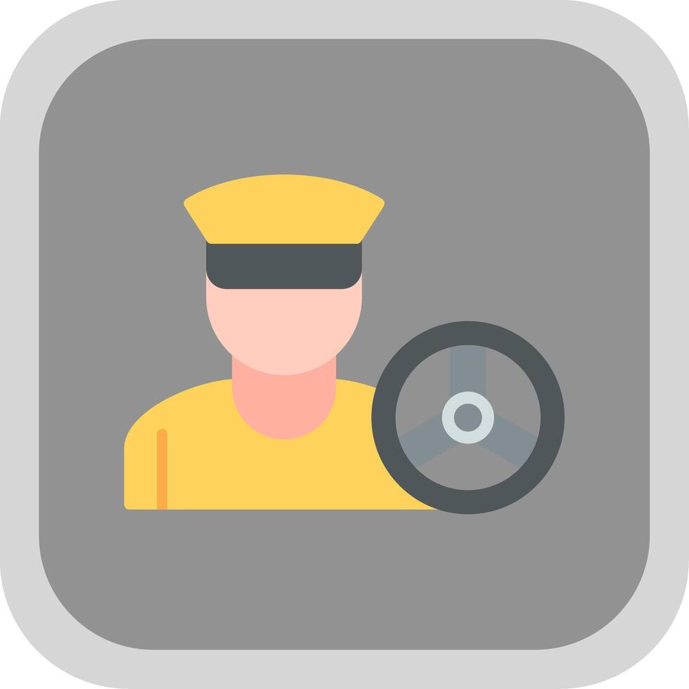 Driver Flat round corner Icon Design vector