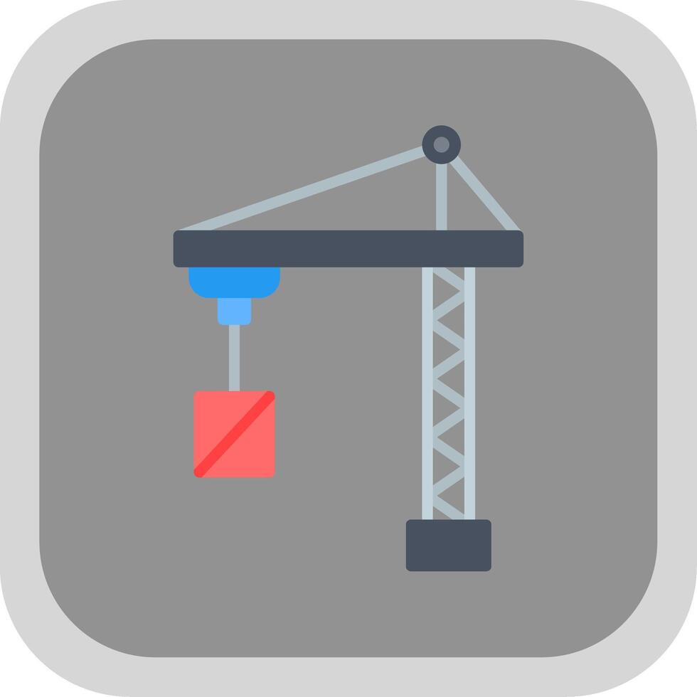 Port Crane Flat round corner Icon Design vector