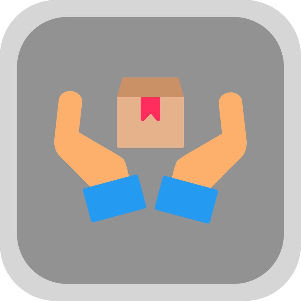 Handle With Care Flat round corner Icon Design vector