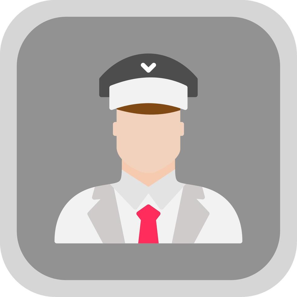 Pilot Flat round corner Icon Design vector