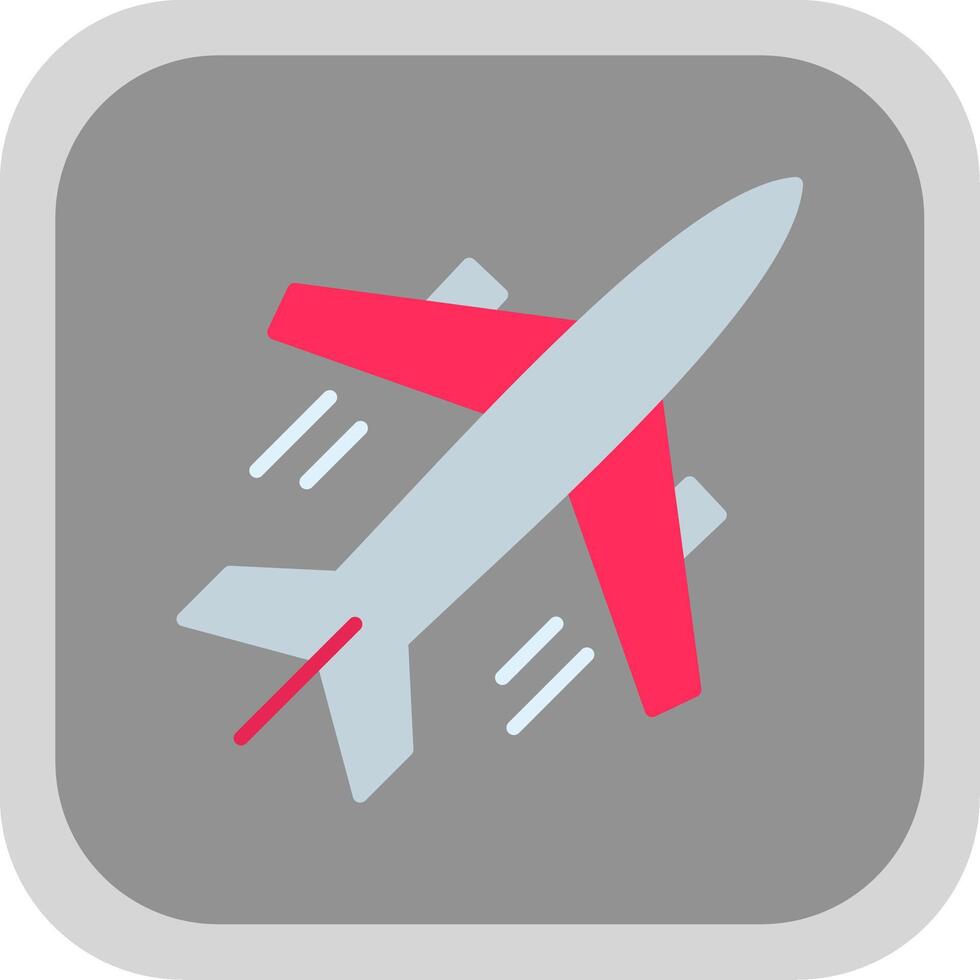 Plane Flat round corner Icon Design vector