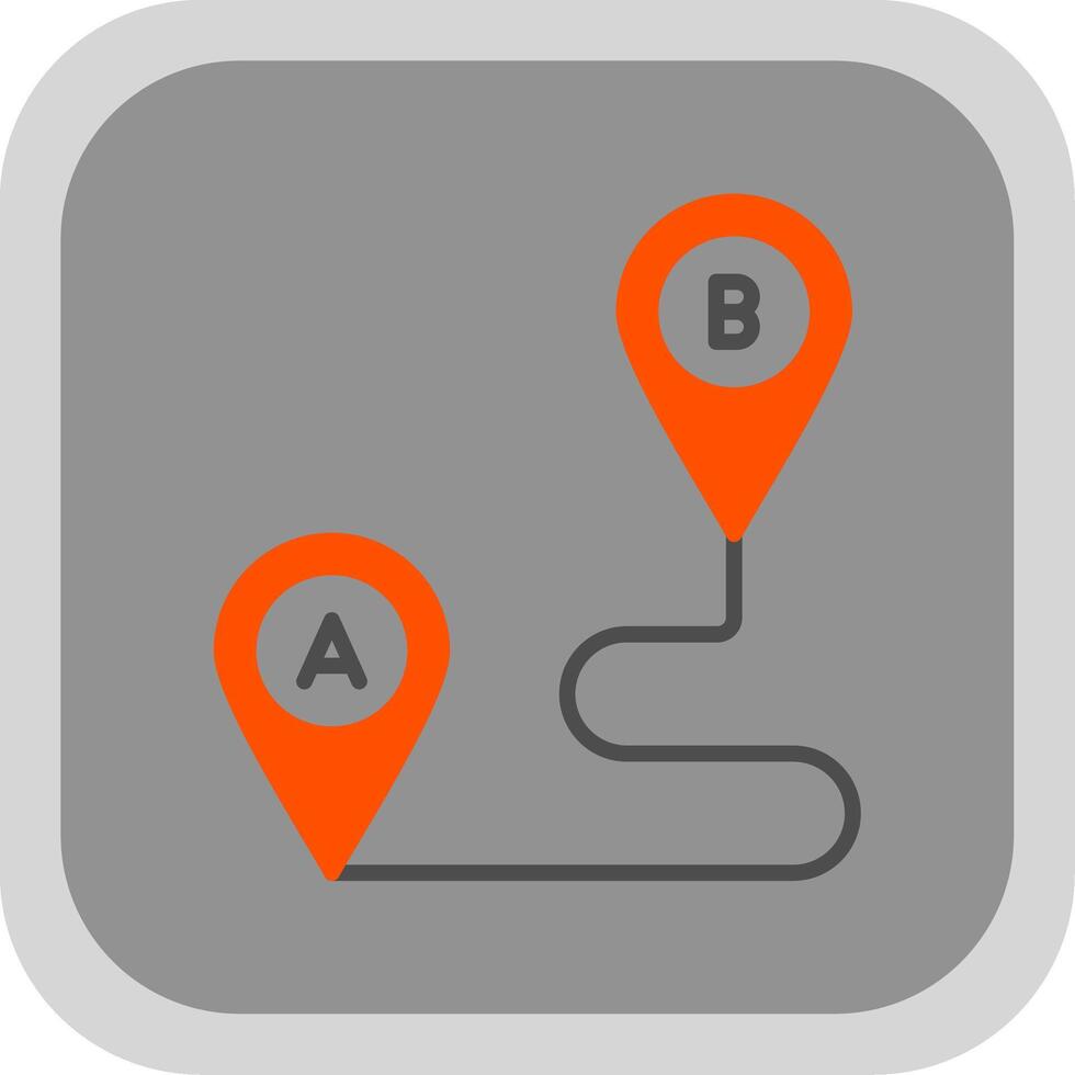 Route Planning Flat round corner Icon Design vector