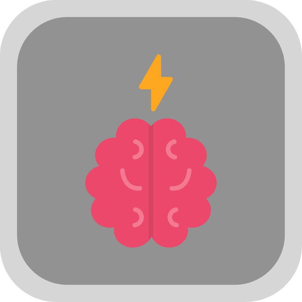 Brain Flat round corner Icon Design vector