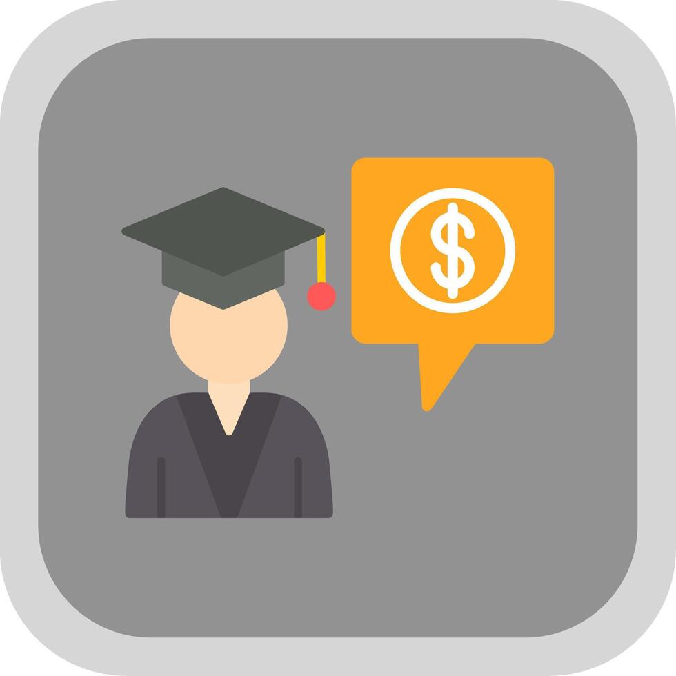 Business Education Flat round corner Icon Design vector