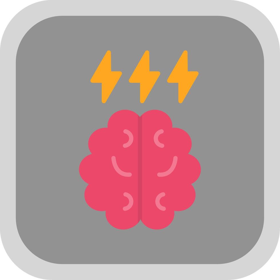 Brainstorm Flat round corner Icon Design vector