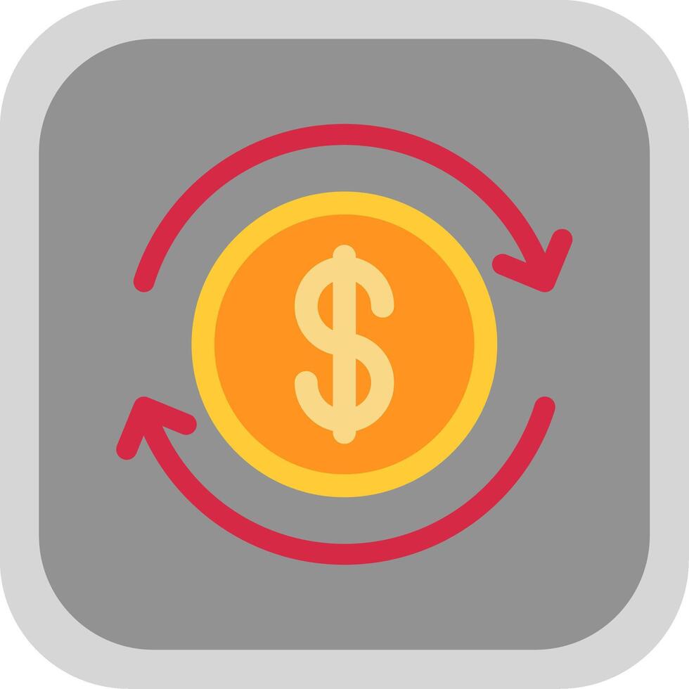 Business Continuity Flat round corner Icon Design vector