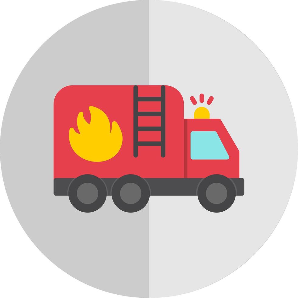 Fire Truck Flat Scale Icon Design vector