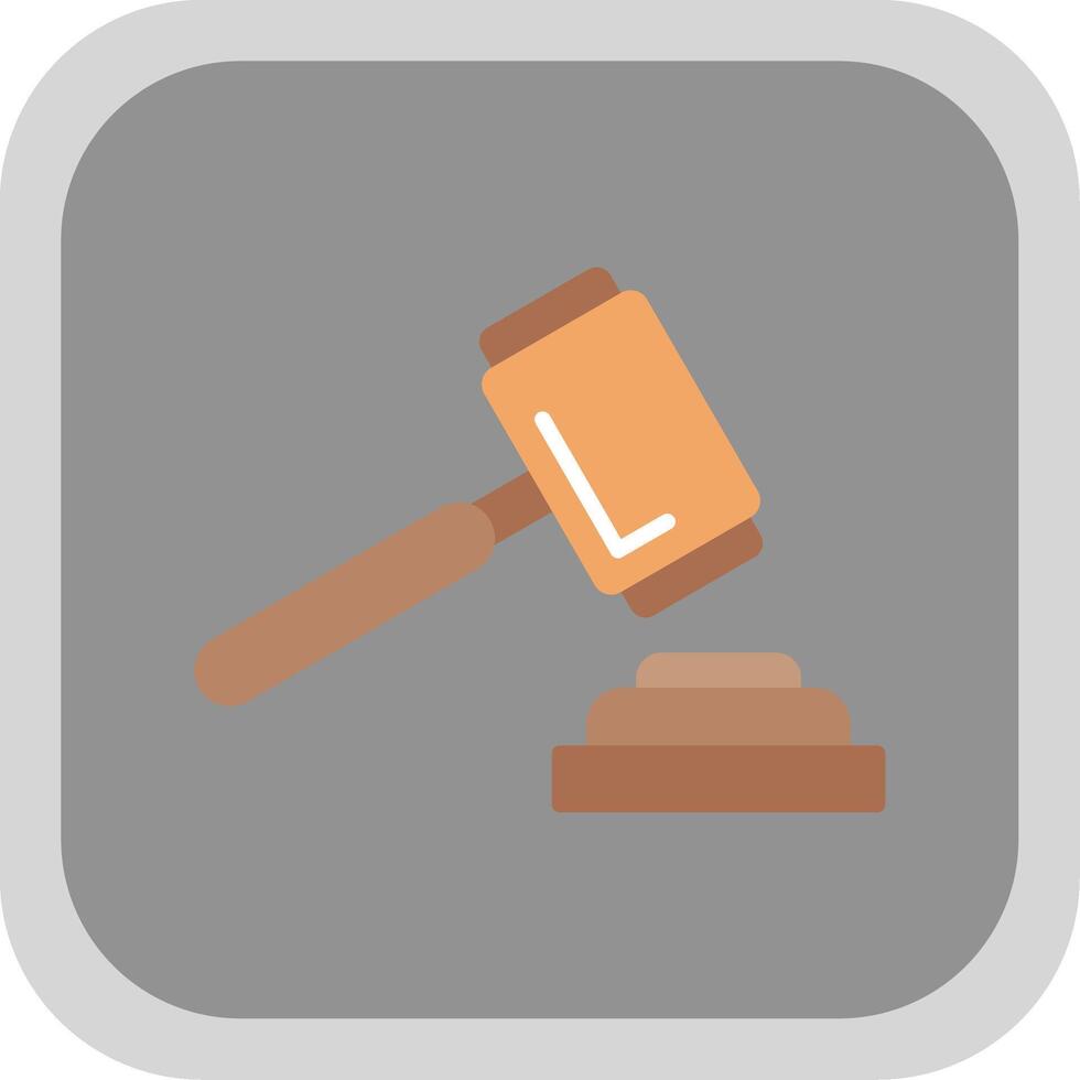 Auction Flat round corner Icon Design vector