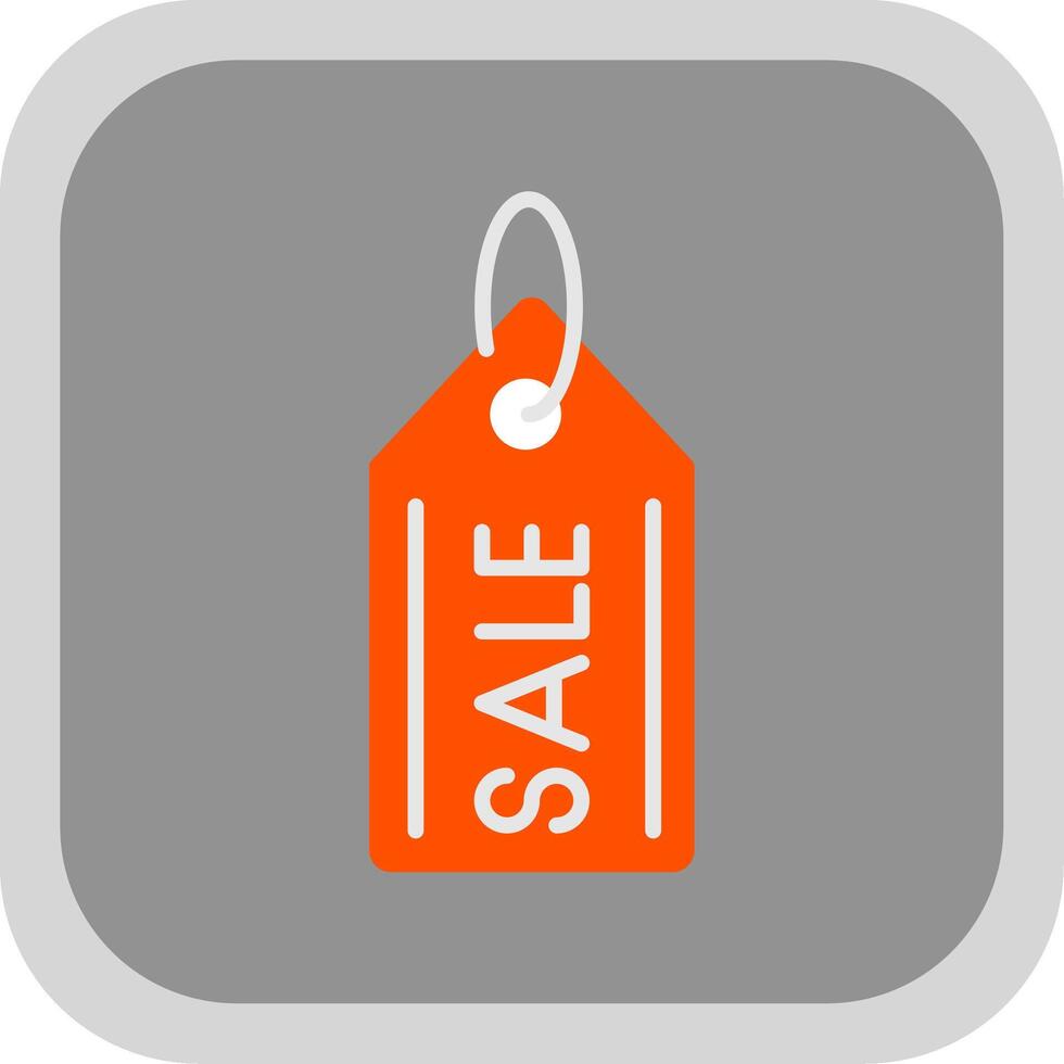 Sale Tag Flat round corner Icon Design vector