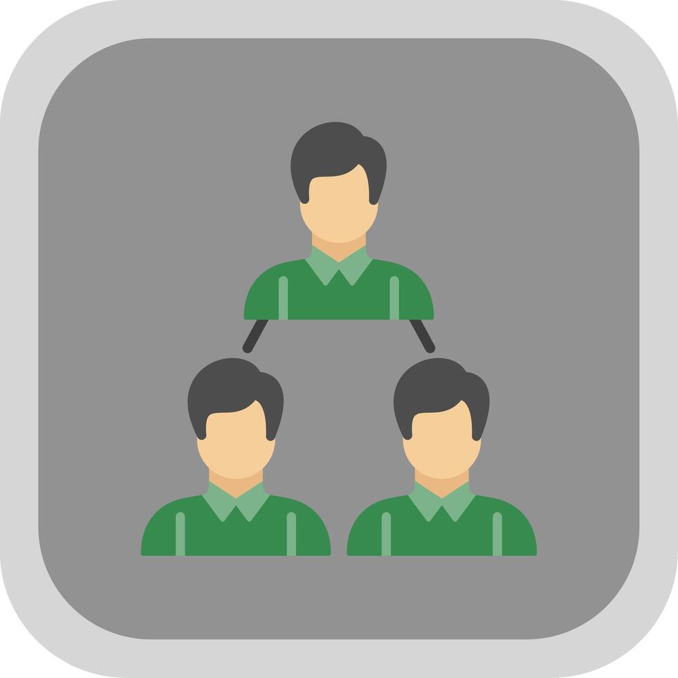 Workforce Management Flat round corner Icon Design vector