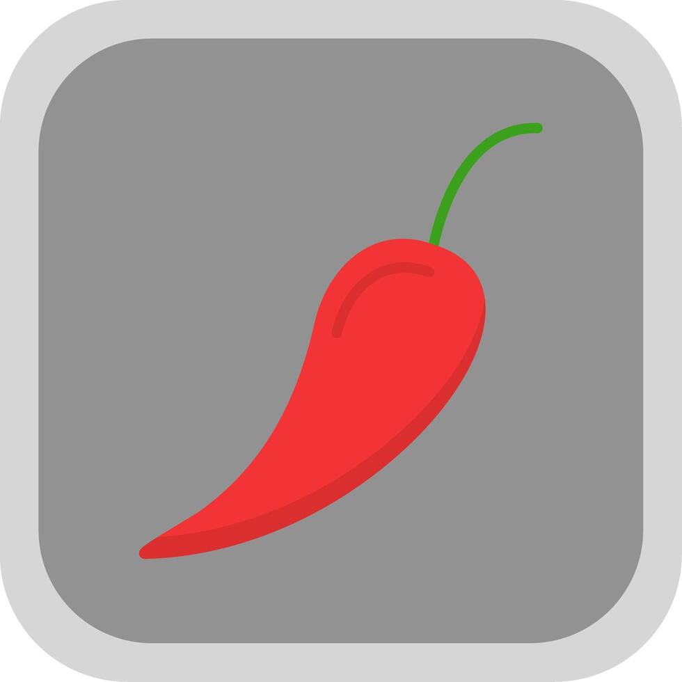 Chilli Flat round corner Icon Design vector