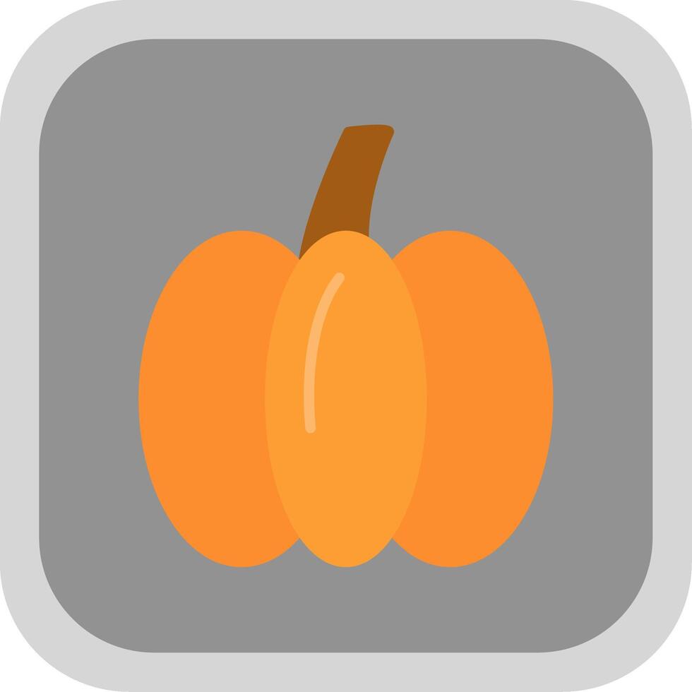 Pumpkin Flat round corner Icon Design vector