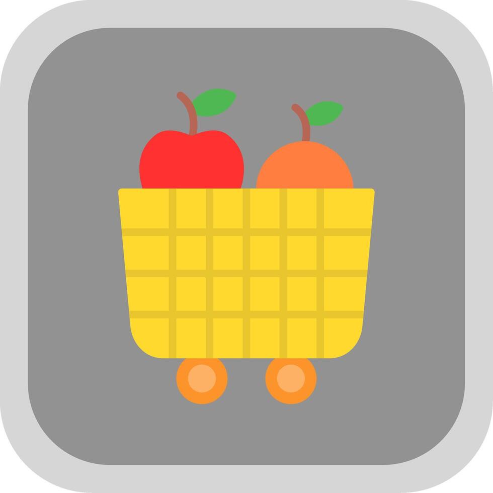 Fruit Cart Flat round corner Icon Design vector