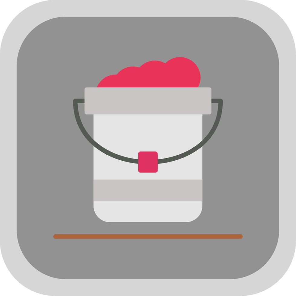 Pail Flat round corner Icon Design vector