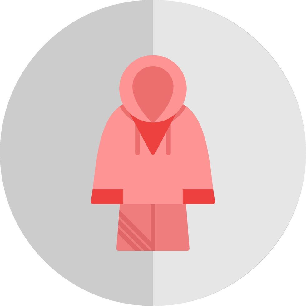 Raincoat Flat Scale Icon Design vector