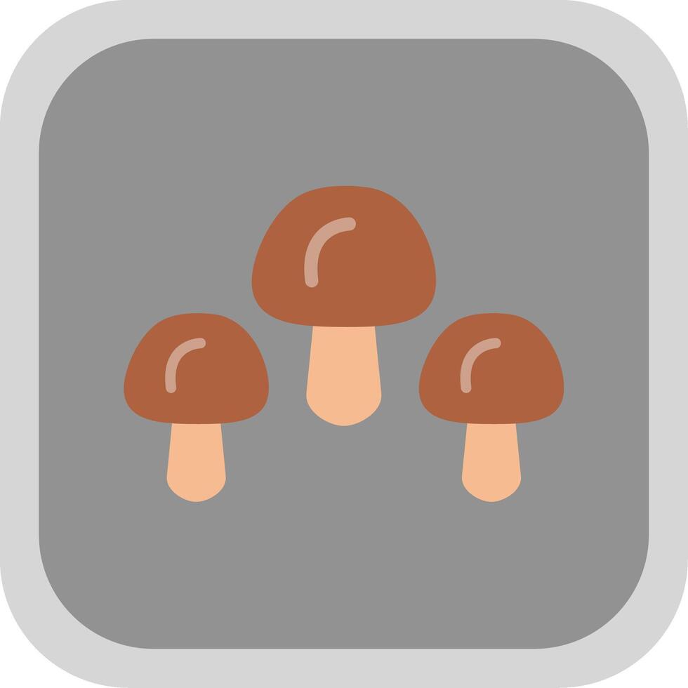 Mushrooms Flat round corner Icon Design vector