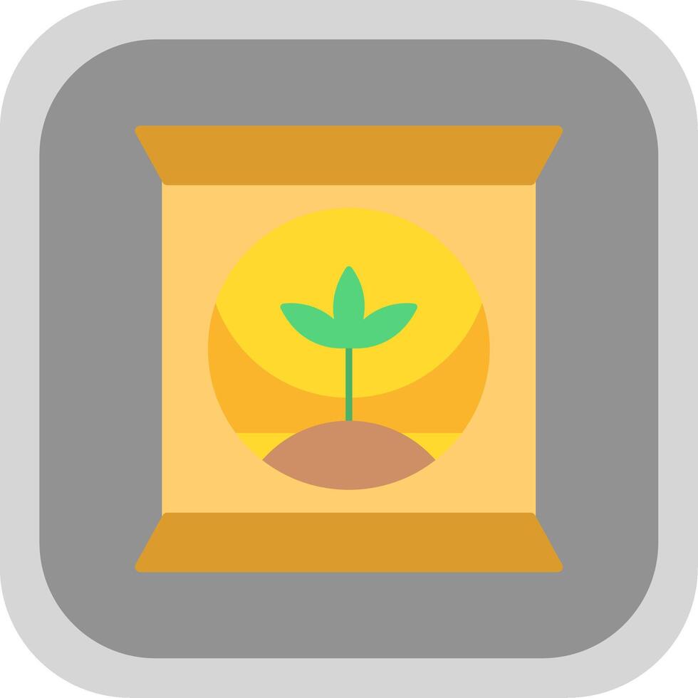 Fertilizer Flat round corner Icon Design vector
