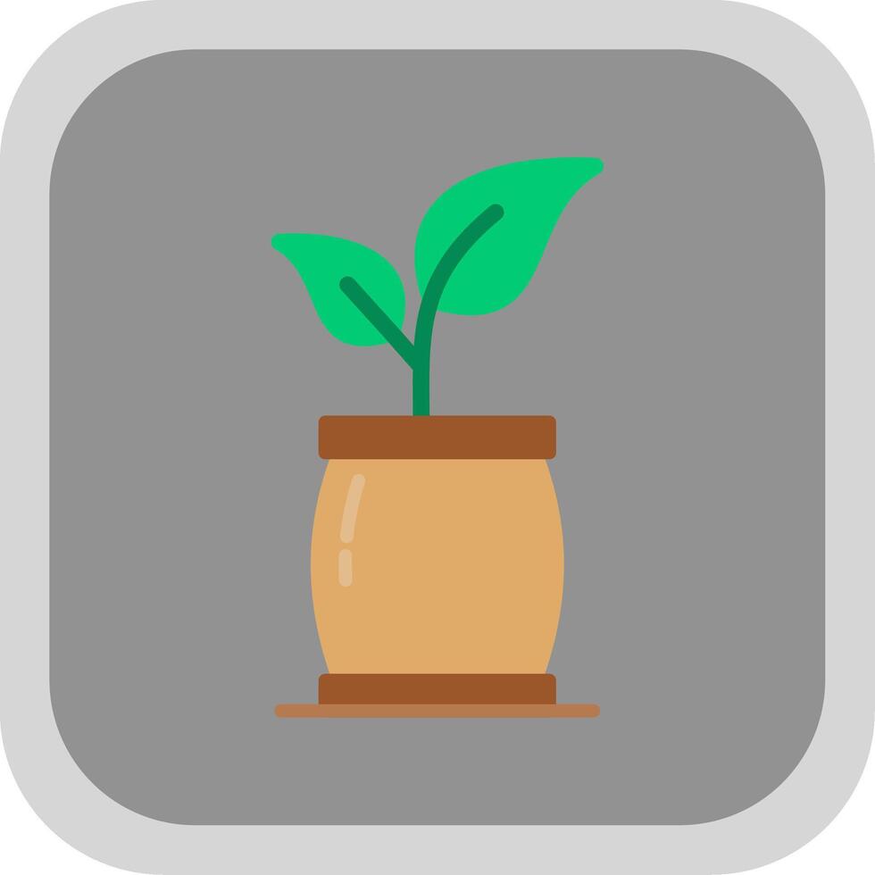 Plant Flat round corner Icon Design vector